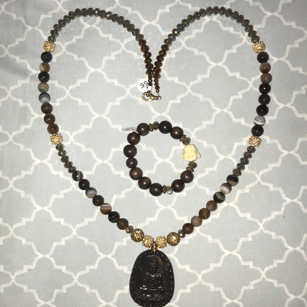 Necklace and bracelet set. Bling for the soul.